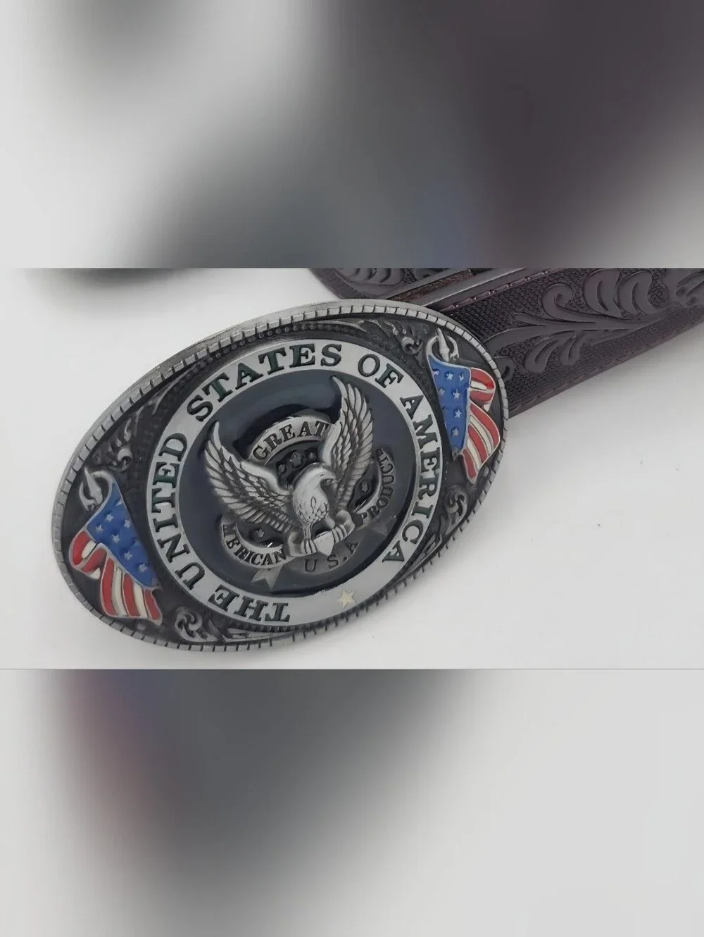New patriotic United States of America eagle Oval belt buckle